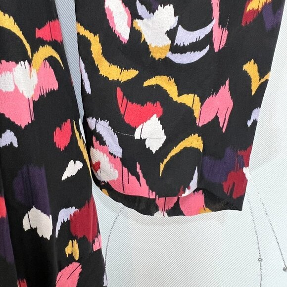 A.L.C. Black V-Neck Tianna Wrap Silk Midi Dress $695 - Picture 12 of 12